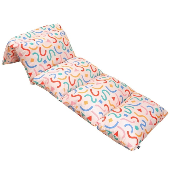 Wildkin Kids Microfiber Floor Lounger – Travel-Friendly, Sleepovers, Pillow Not Included - Confetti Peach