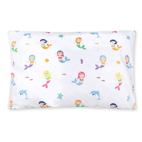 Wildkin Kids Microfiber Standard Pillowcase for Boys and Girls - 30 x 20 Inches (Mermaids Blue)