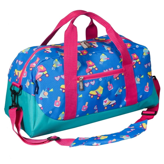 Wildkin Kids Overnighter Duffel Bag for Boys & Girls, Features Two Carrying Handles and Removable Padded Shoulder Strap, BPA & Phthalate Free (Rad Roller Skates Blue)