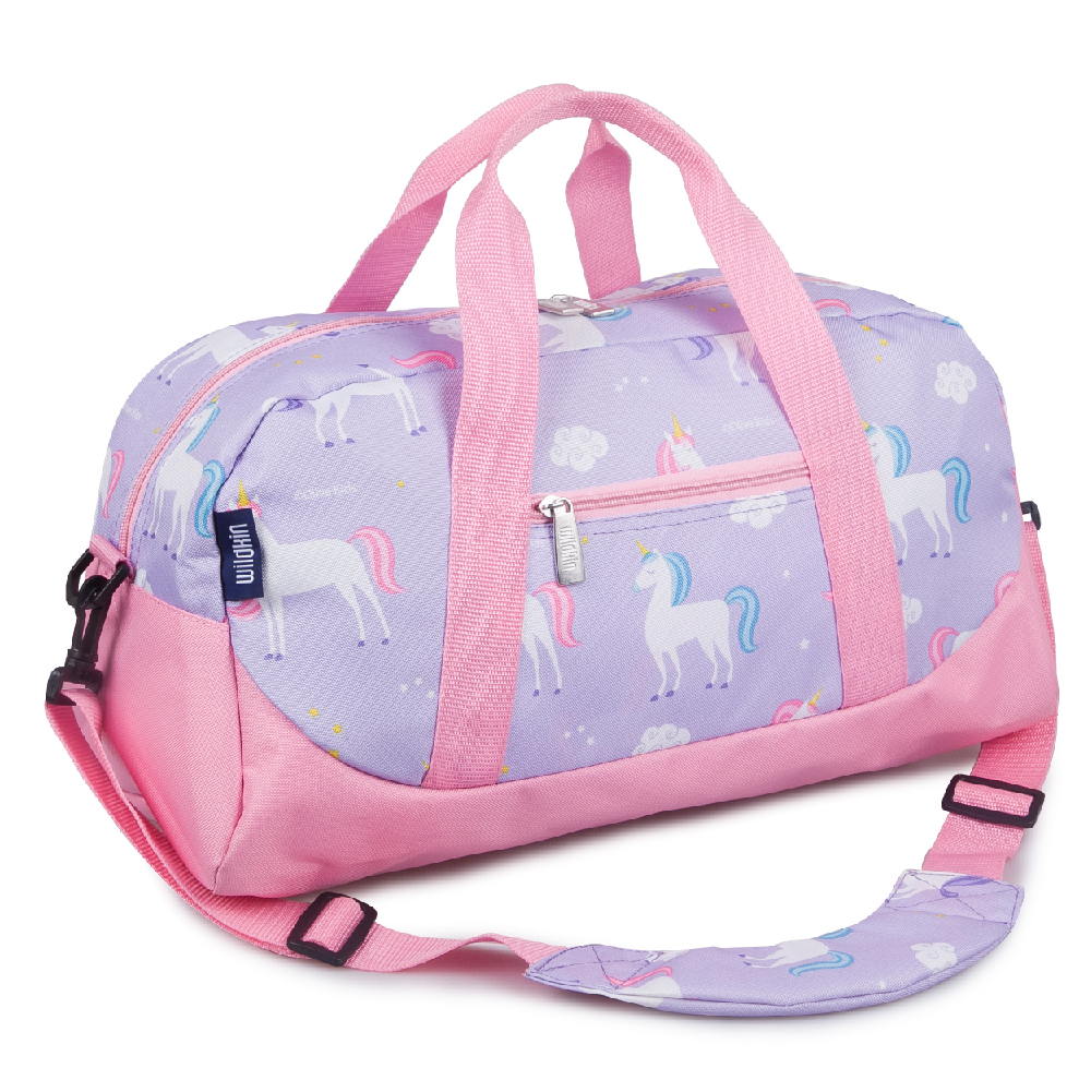 Wildkin Kids Overnighter Duffel Bag for Boys & Girls, Features Two Carrying Handles and Removable Padded Shoulder Strap, BPA & Phthalate Free (Unicorn Purple) - image 1 of 7