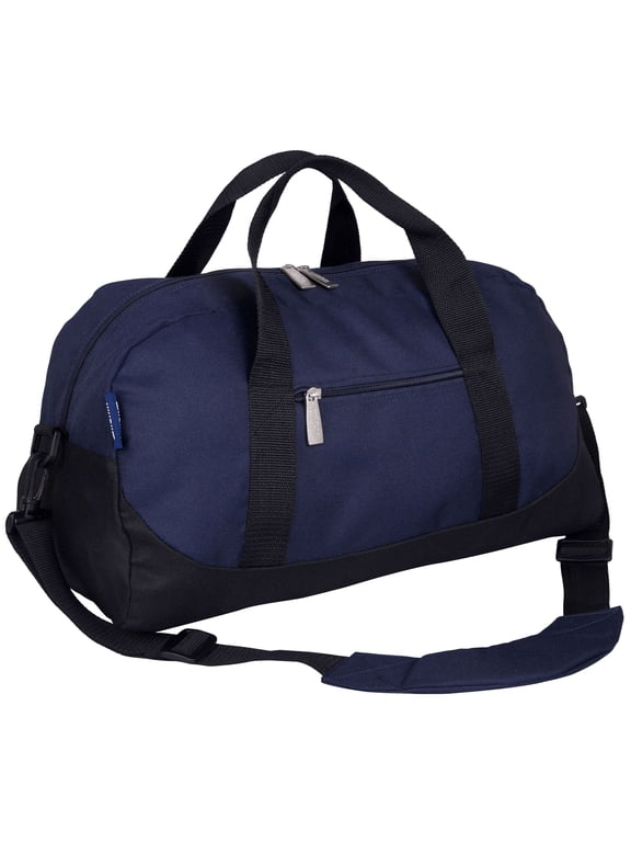 Kids Overnighter Duffel Bag for Boys & Girls, Features Two Carrying Handles and Removable Padded Shoulder Strap, BPA & Phthalate Free (Whale Blue)