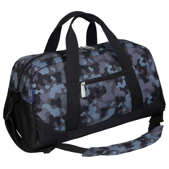 Wildkin Kids Overnighter Duffel for Boys and Girls, 18 Inch (Black Camo)