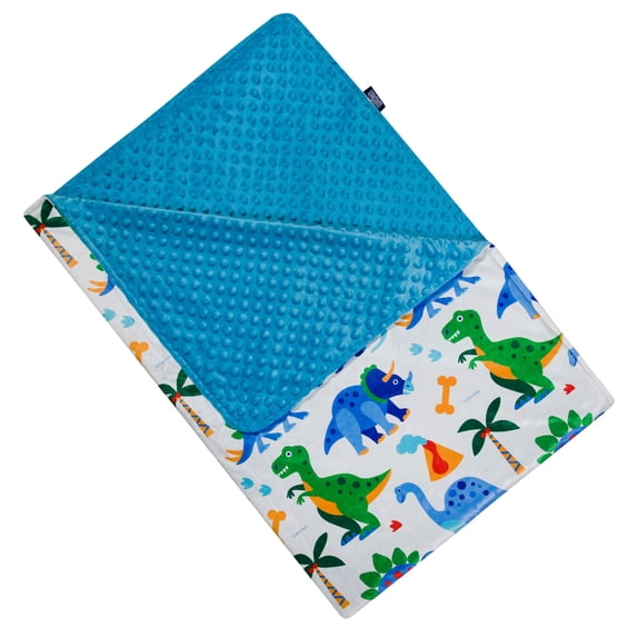 Wildkin Kids Plush Velour Throw Blanket for Girls and Boys (Dinosaur Land Blue)