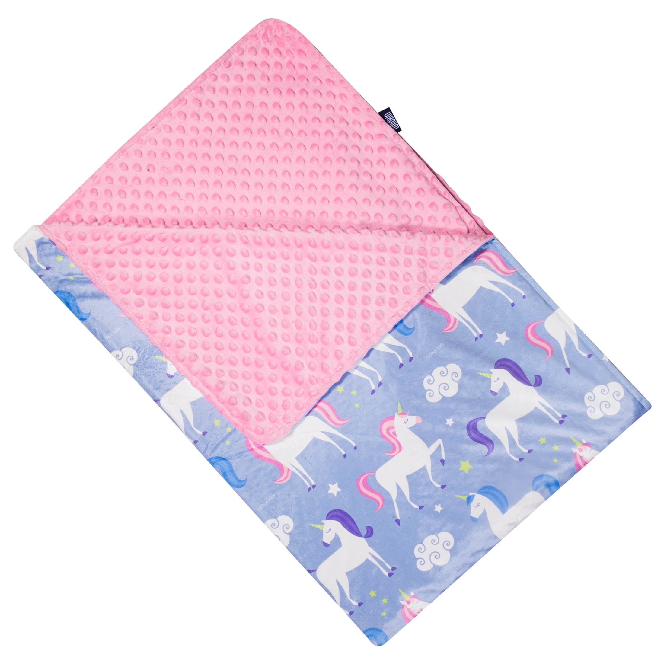 Unicorn Print Pink and Purple Plush Throw Blanket for Kids