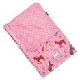 thumbnail image 1 of Wildkin Kids Plush Velour Throw Blanket for Girls and Boys (Wild Horses Pink), 1 of 5