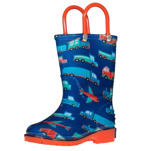 Wildkin Kids Rain Boots for Boys and Girls (Transportation)