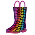 thumbnail image 1 of Wildkin Kids Rain Boots for Toddlers Boys & Girls, 100% Water Proof with Easy Slip-On Handles Size 6T(Rainbow Hearts), 1 of 8
