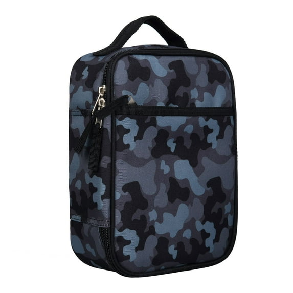 Wildkin Kids Recycled Eco Lunch Bag for Boys and Girls (Black Camo)