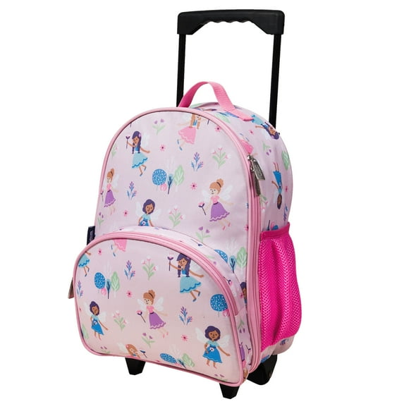 Wildkin Kids Rolling Luggage for Boys & Girls, Perfect for School & Overnight Travel, Carry-On Size (Fairy Garden Pink)