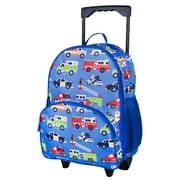 Wildkin Kids Rolling Luggage for Boys & Girls, Perfect for School & Overnight Travel, Carry-On Size (Heroes Blue)