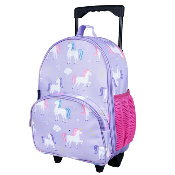 Wildkin Kids Rolling Luggage for Boys & Girls, Perfect for School & Overnight Travel, Carry-On Size (Unicorn Purple)