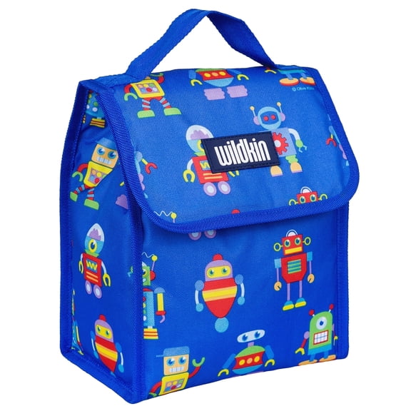 Wildkin Kids Insulated Reusable Lunch Bag (Robots Blue)
