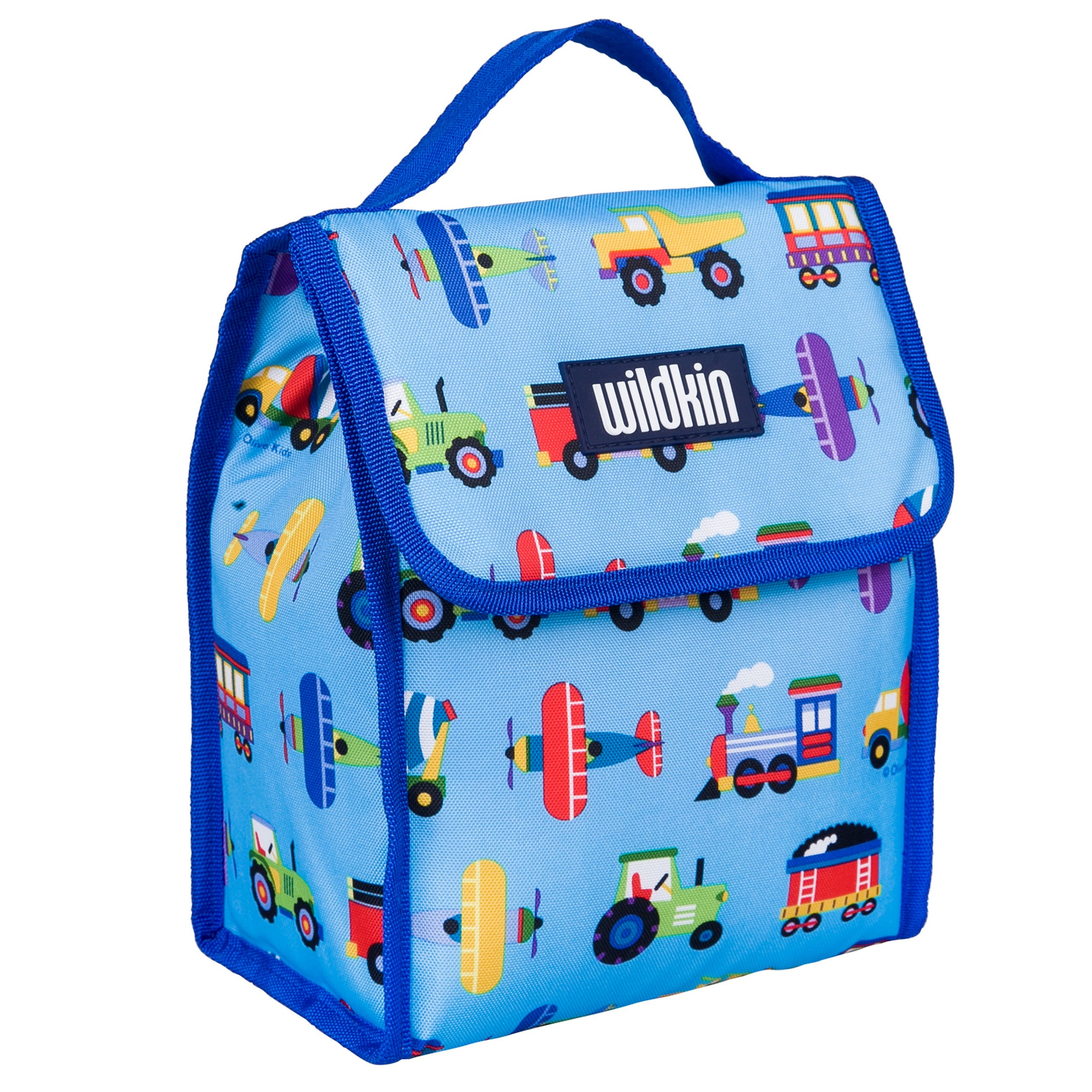 Wildkin Kids Insulated Lunch Box Bag (Trains, Planes and Trucks)