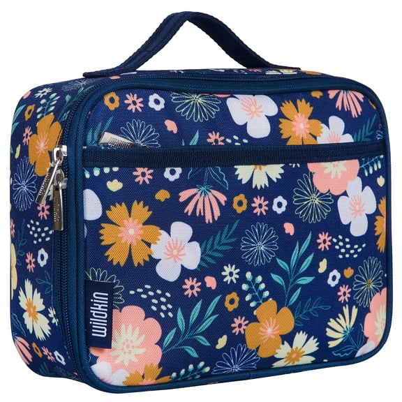 Wildkin Kids Square Insulated Lunch Box for Boys and Girls (Wildflower Bloom)