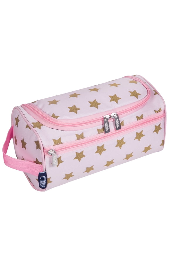 Kids Travel Toiletry Bag (Pink and Gold Stars)