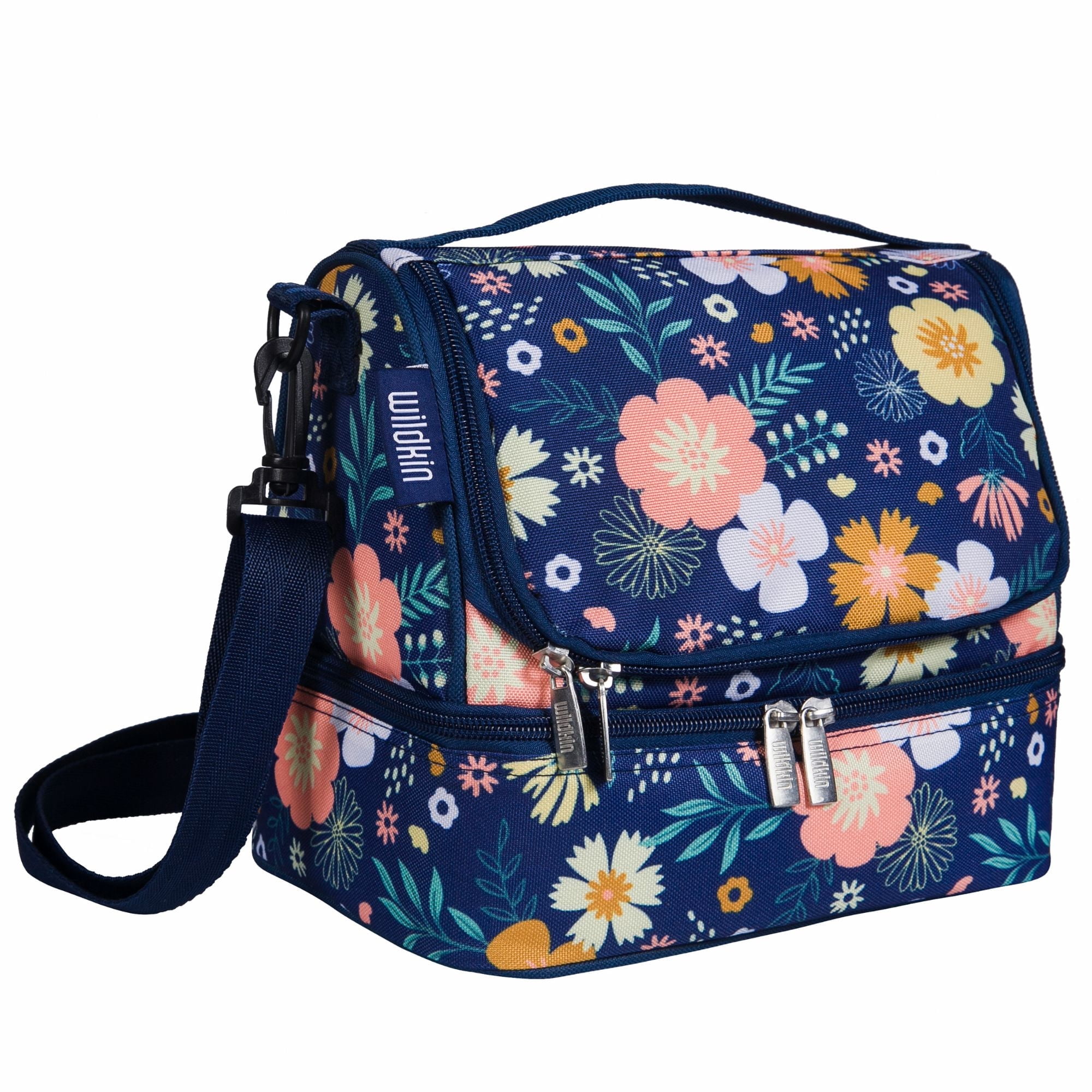 Wildkin Kids Two Compartment Insulated Lunch Bag for Boys and Girls (Wildflower Bloom)