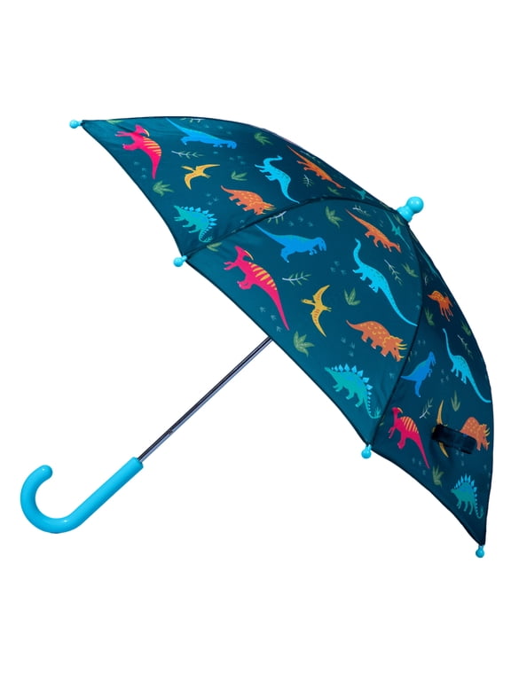 Kids Umbrella for Boys and Girls (Jurassic Dinosaurs Blue)