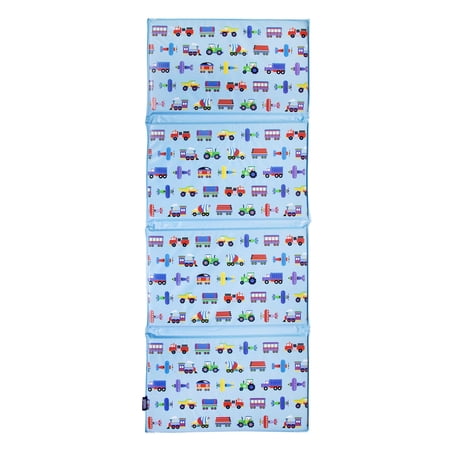 Wildkin Kids Vinyl Rest Mat for Boys and Girls, Ideal for Daycare and Preschool, 44 x 19 inches (Trains, Planes & Trucks Blue)