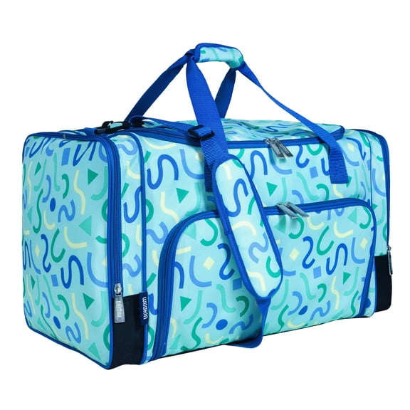Wildkin Kids Weekender Duffel Bag for Boys and Girls, 22 Inch (Confetti Blue)