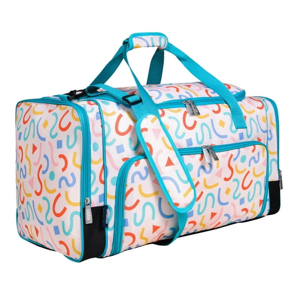 Wildkin Kids Weekender Duffel Bag for Boys and Girls, 22 Inch (Confetti Peach)
