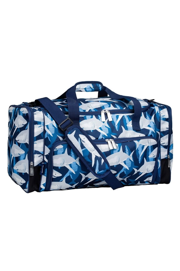 Kids Weekender Duffel Bag for Boys and Girls, 22 Inch (Sharks Blue)