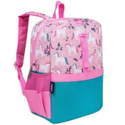 Magical Unicorns Child, Teen Pack-It-All 15 Inch School & Travel Backpack in Pink for Girls, Front strap for attaching Wildkin's Clip-in Lunchbox, Generously sized exterior front pocket