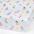 thumbnail image 1 of Wildkin Microfiber Fitted Crib Sheet for Boys & Girls, Soft & Breathable Fabric for Kids, Measures 52 x 28 Inches, Fits Standard Crib Mattress, BPA-free (Mermaids Blue), 1 of 8