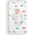 thumbnail image 1 of Wildkin Microfiber Fitted Crib Sheet for Boys & Girls, Soft & Breathable Fabric for Kids, Measures 52 x 28 Inches, Fits Standard Crib Mattress, BPA-free (Jurassic Dinosaurs Blue), 1 of 9
