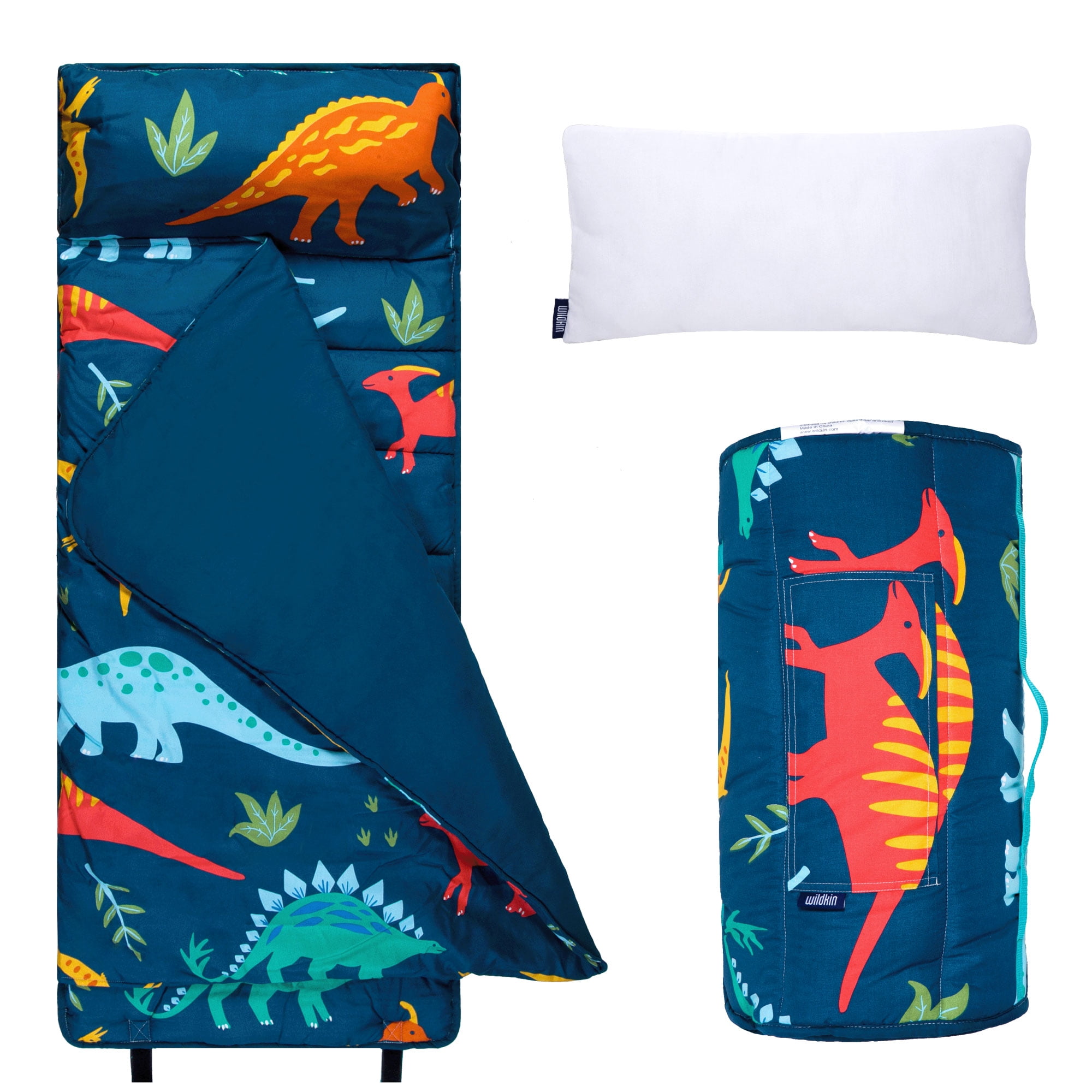 Wildkin Microfiber Nap Mat for Toddler Boys and Girls, Daycare and Preschool, Roll-up Design (Jurassic Dinosaurs Blue)