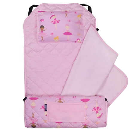 Wildkin Modern Nap Mat Girls Ballerina Pink Slumber Bag & Nap Mat
