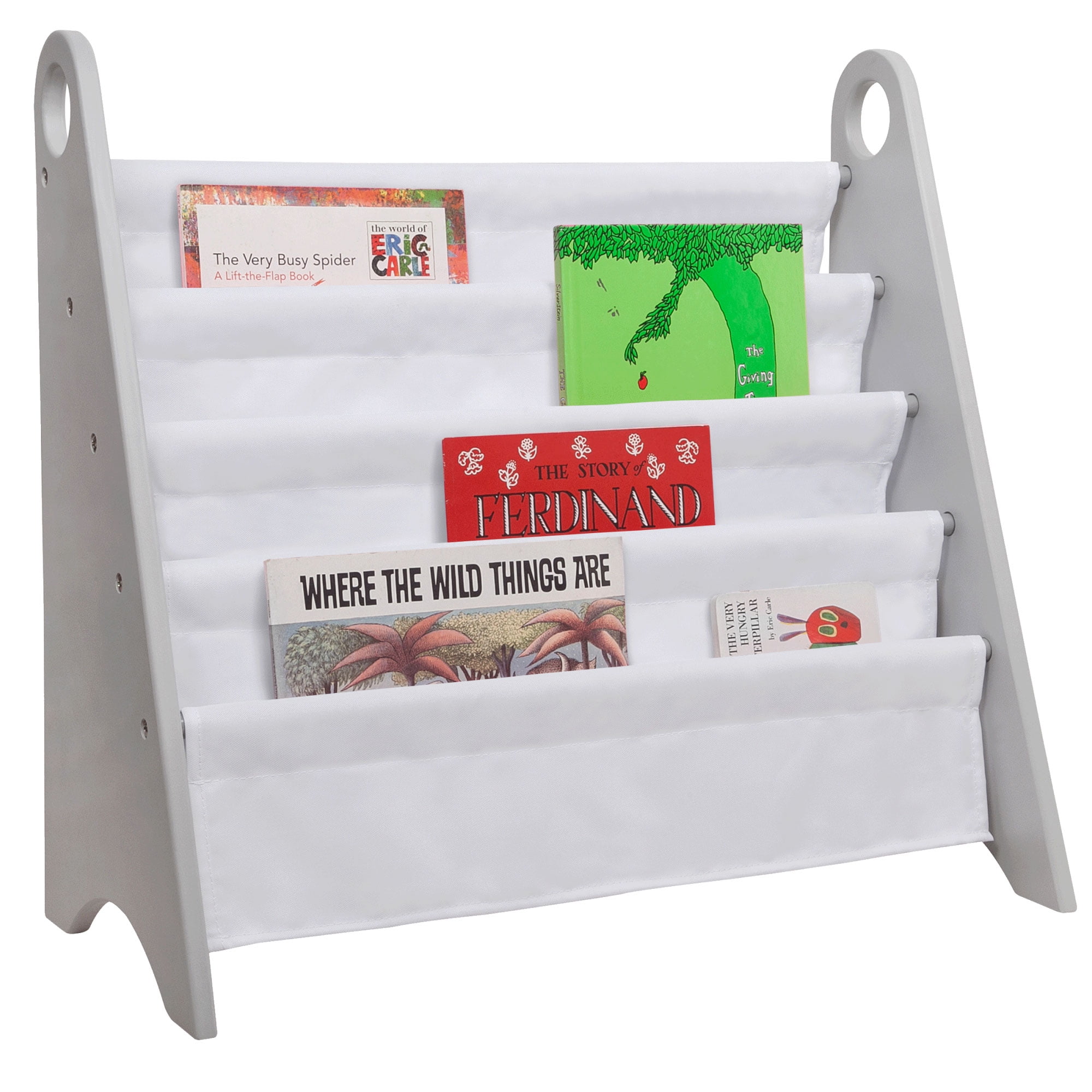 White and Gray Modern Sling Kids Bookshelf