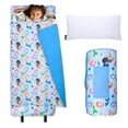 thumbnail image 1 of Wildkin Original Nap Mat with Pillow for Boys and Girls, Features Hook and Loop Fastener, Roll-Up Design, Soft Cotton Blend Materials (Mermaids Blue), 1 of 9