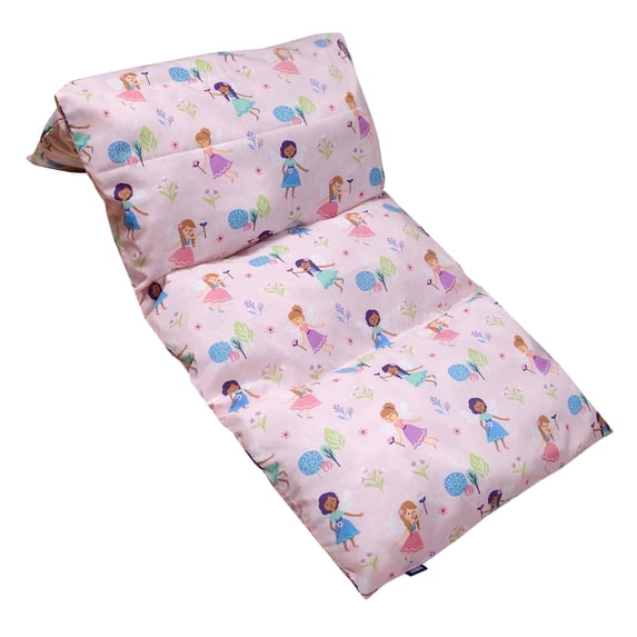Wildkin Kids Pillowcase Lounger Cover – Travel-Friendly Sleepover Lounger, Fits Standard Pillows (Pillows Not Included), Soft Cotton Blend, Fun Patterns for Boys & Girls - Fairy Garden