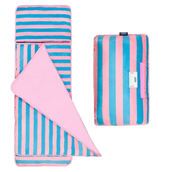 Wildkin Velour Nap Mat for Toddler Boys and Girls (Pink Stripes)