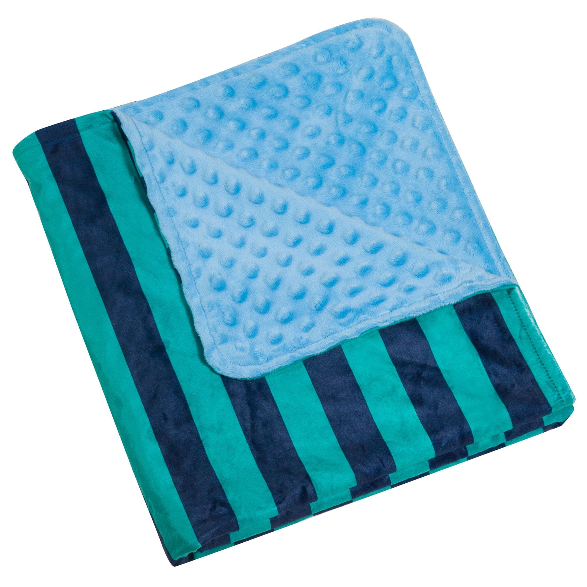 Wildkin Plush Velour Baby Blanket for Girls and Boys (Blue Stripes)