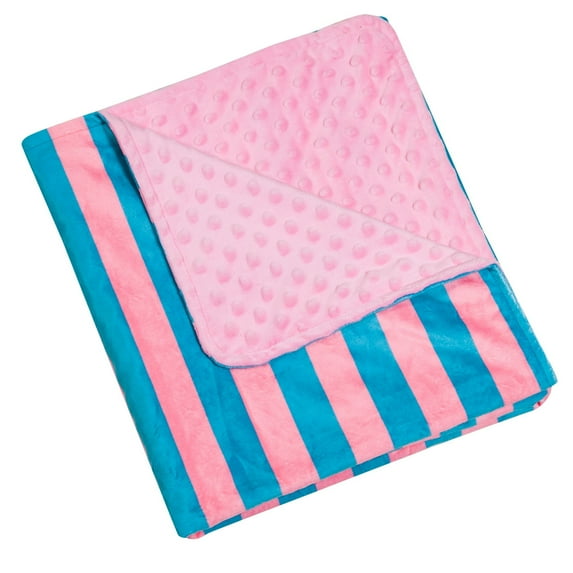 Wildkin Plush Velour Baby Blanket for Girls and Boys (Pink Stripes)