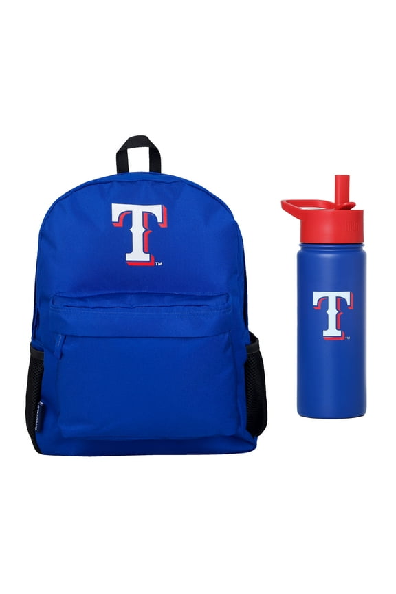 Texas Rangers Backpack & 18 oz. Water Bottle 2-Piece Set