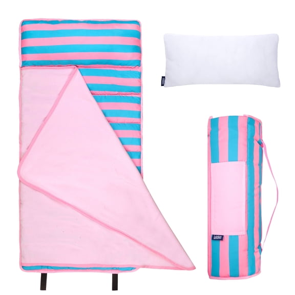 Wildkin Toddler Microfiber Nap Mat for Boys and Girls (Pink Stripes)