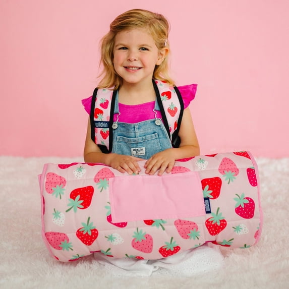 Wildkin Toddler Microfiber Nap Mat for Boys and Girls (Strawberry)