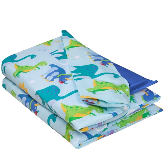 Wildkin Toddler Nap Mat Cover in Blue, Boys, 100% Cotton, Fits Vinyl Rest Mats up to 48 inches (Dinosaur)