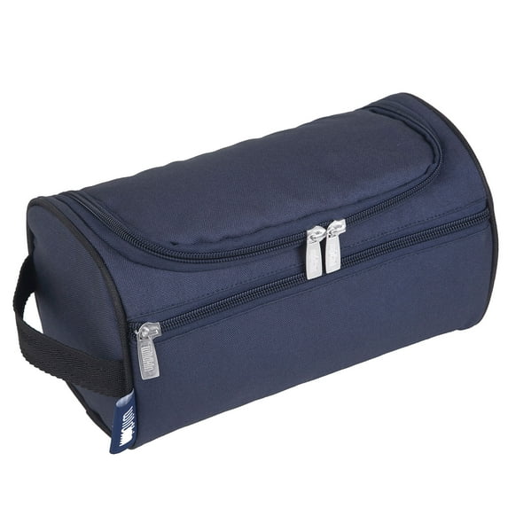 Wildkin Toiletry Bag for Boys, Girls, and Adults With Zippered Exterior Front Pocket, Interior Mesh Pocket (Deep Blue)