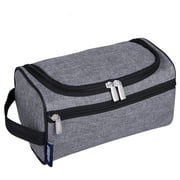 Wildkin Toiletry Bag for Boys, Girls, and Adults With Zippered Exterior Front Pocket, Interior Mesh Pocket (Grey Tweed)