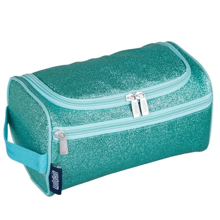 Wildkin Toiletry Bag for Boys, Girls, and Adults With Zippered Exterior Front Pocket, Interior Mesh Pocket, Side Carrying Handle(Blue Glitter)