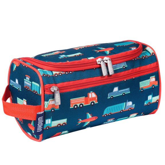 Wildkin Toiletry Bag for Boys, Girls, and Adults With Zippered Exterior Front Pocket, Interior Mesh Pocket (Transportation)