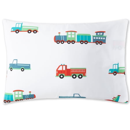 Wildkin Transportation 100% Cotton Hypoallergenic Toddler Pillow Case in Blue, for Boys unisex (Transportation)