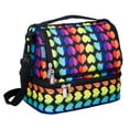thumbnail image 1 of Wildkin Two Compartment Insulated Reusable Kids Lunch Bag for Boys & Girls, BPA Free, Includes Shoulder Strap (Rainbow Hearts Pink), 1 of 6