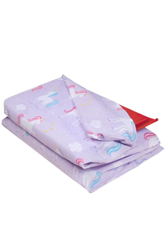 Unicorn Girls Rest Mat Cover in Purple Slumber Bag & Nap Mat