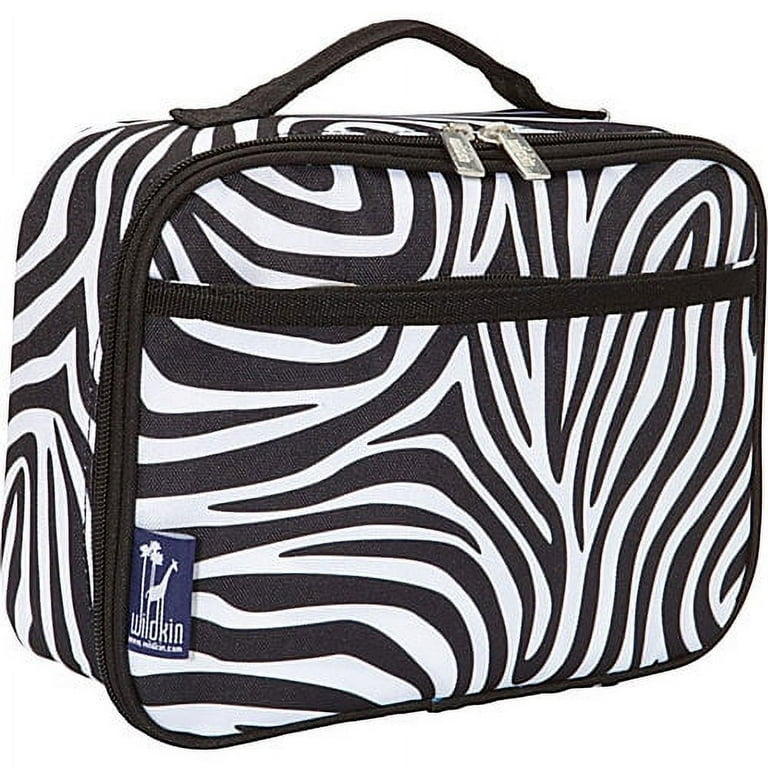Wildkin Zebra Black Animal Print Insulated Lunch Box for Boys and
