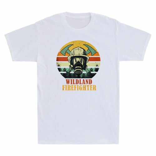 Wildland Firefighter Tee Retro Style Wildland Fire Rescue Men's Cotton T-Shirt