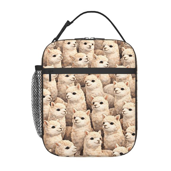 Wildlife Animal Alpaca Lunch Bag Portable Thermal Lunch Box for Men and Women